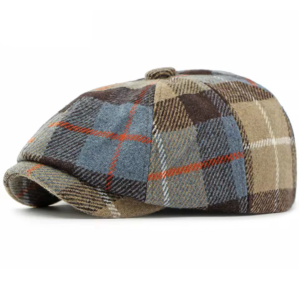 Winter Plaid Newsboy Cap - Image 3